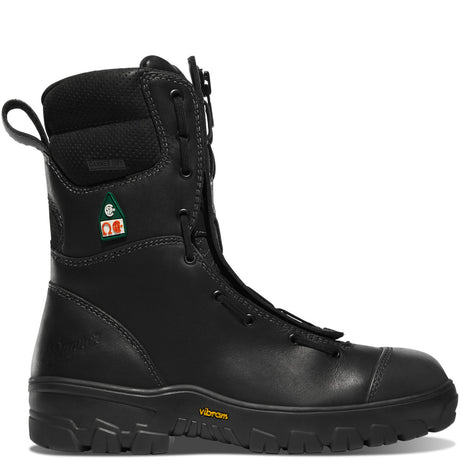 Modern Firefighter 8" Black Composite Toe Boots: Waterproof Danner Dry lining for lasting comfort.
