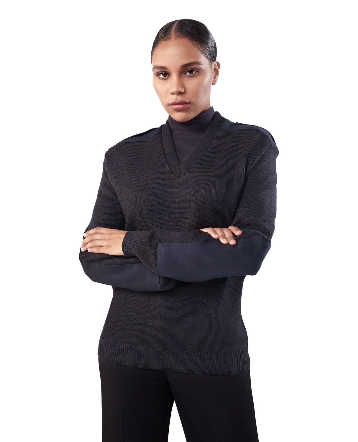 Cobmex - Women's V-Neck Military Sweater