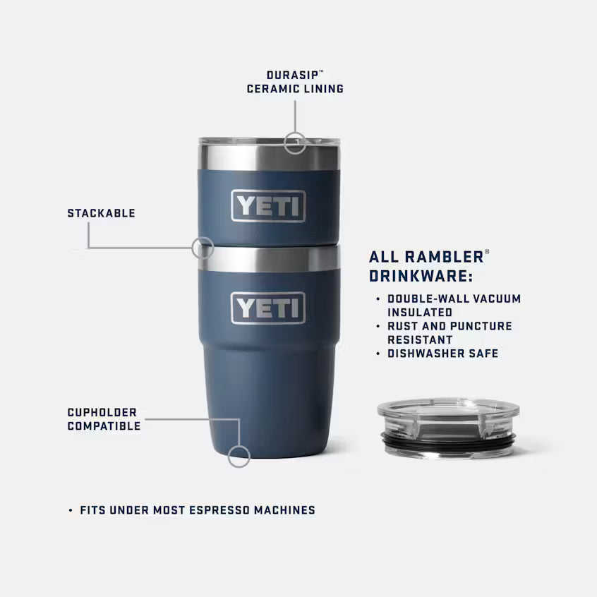YETI - Rambler 16 oz Stackable - Black Stone
