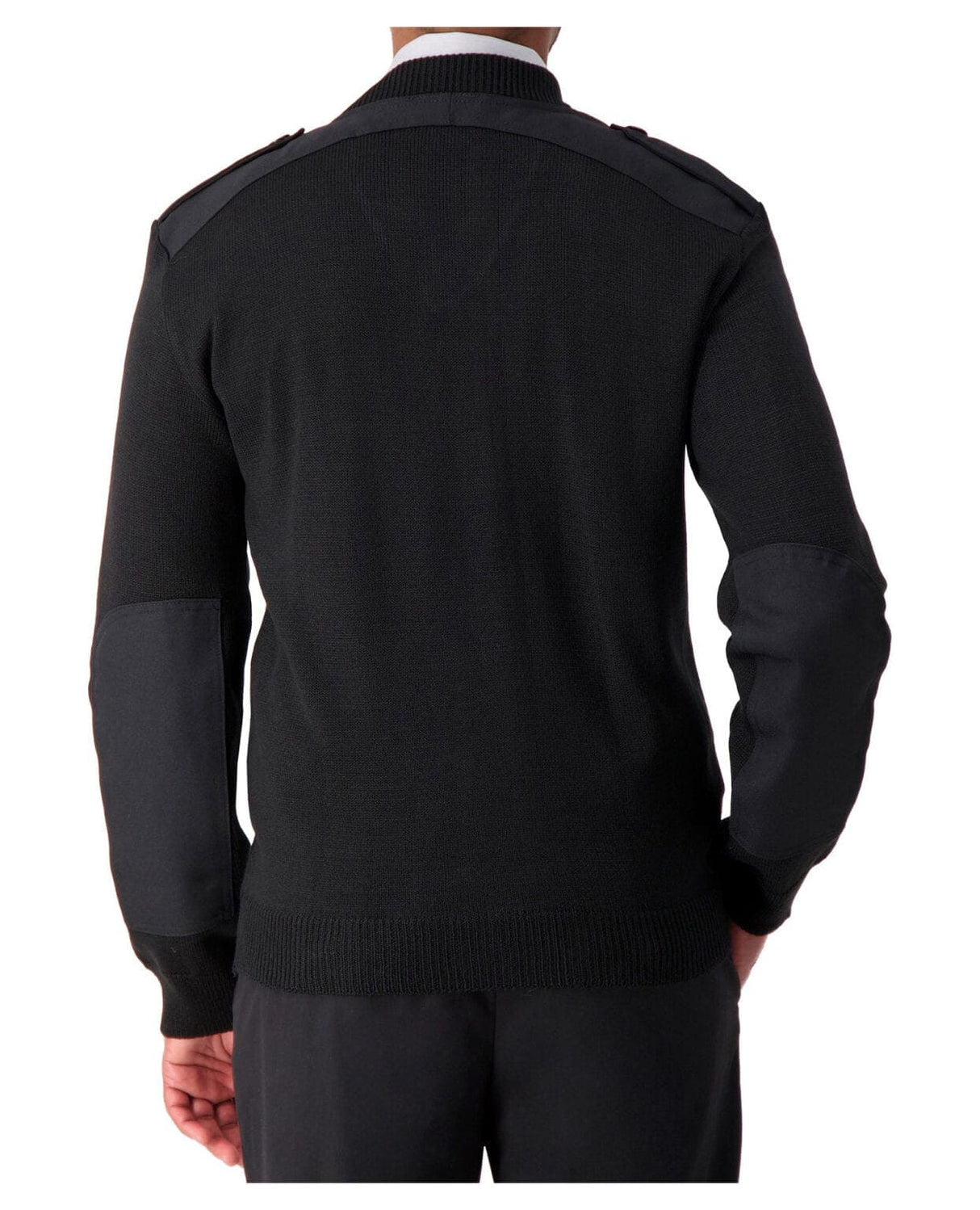 Cobmex - V-Neck Military Jersey Knit, Button Down Epaulettes