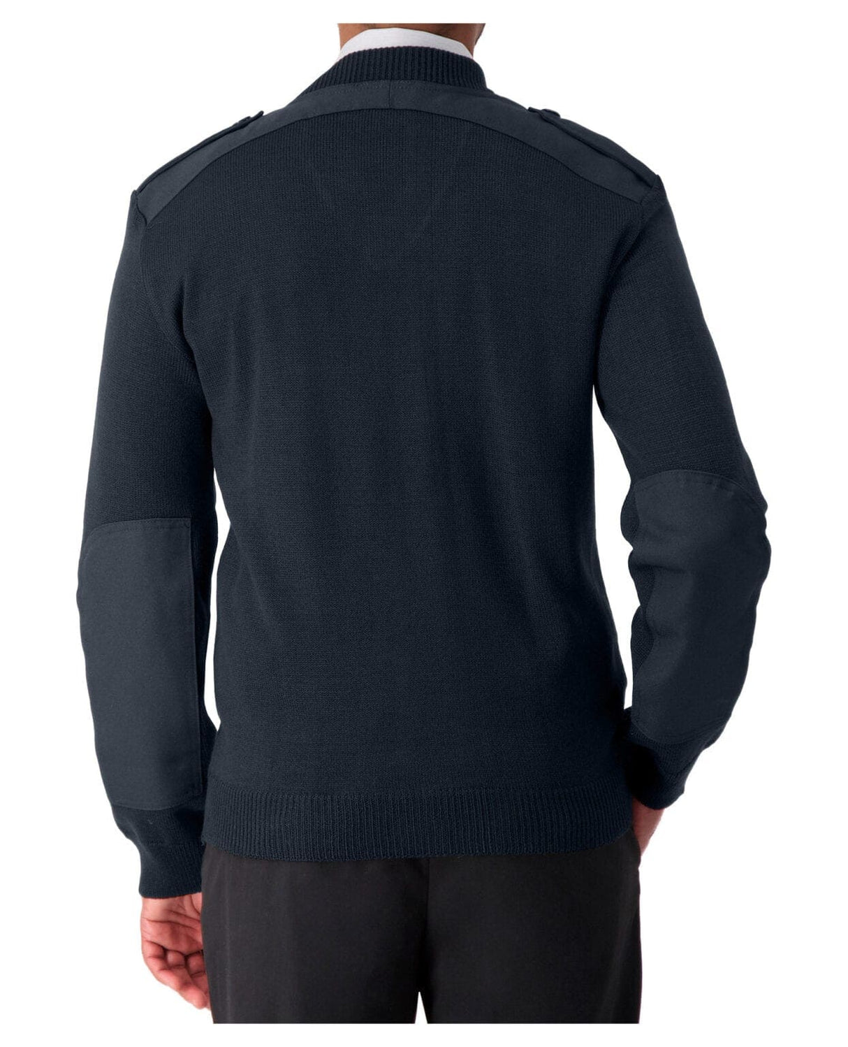 Cobmex - V-Neck Military Jersey Knit, Button Down Epaulettes