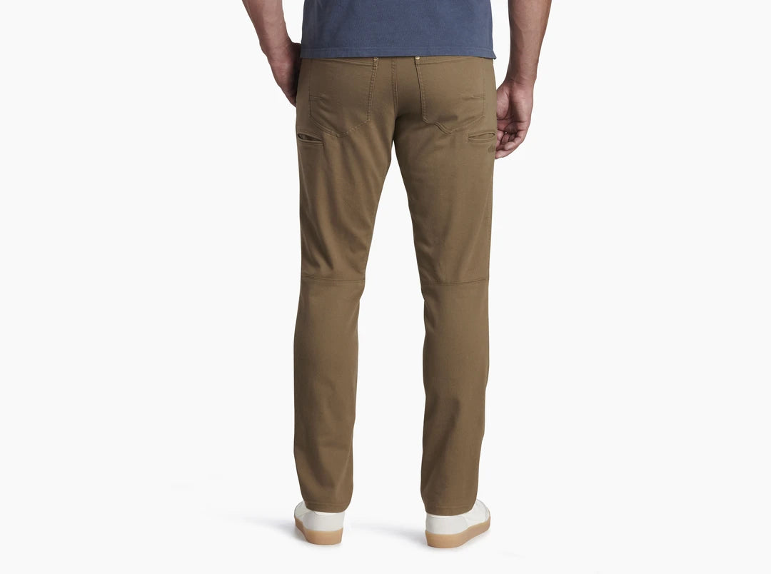 Crafted from ultra-flexible cotton, polyester, and spandex blend.