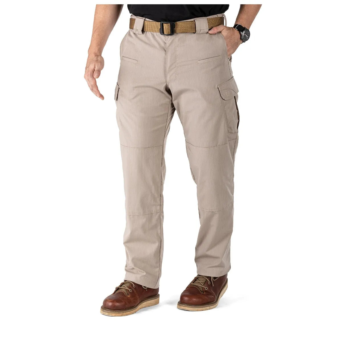 Gusseted Construction Pant: Enhances mobility during tactical maneuvers.