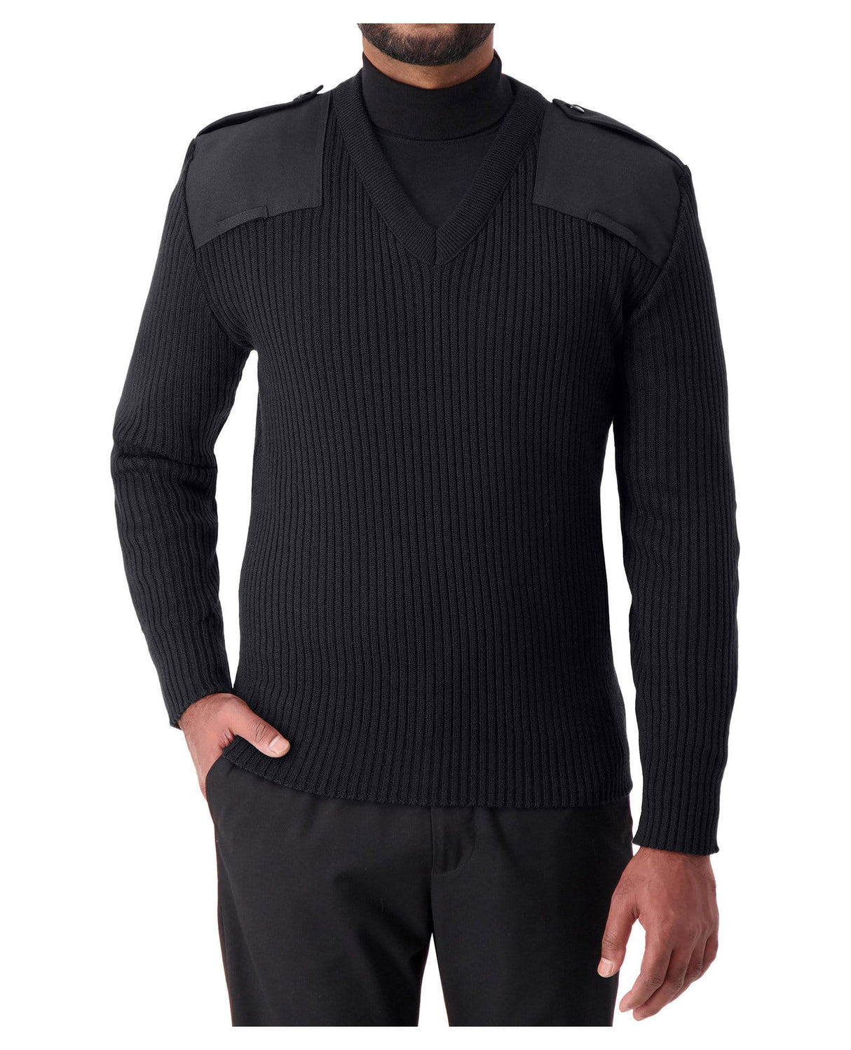 Cobmex - V-Neck Rib Commando, Button Epaulettes, Poly-acrylic