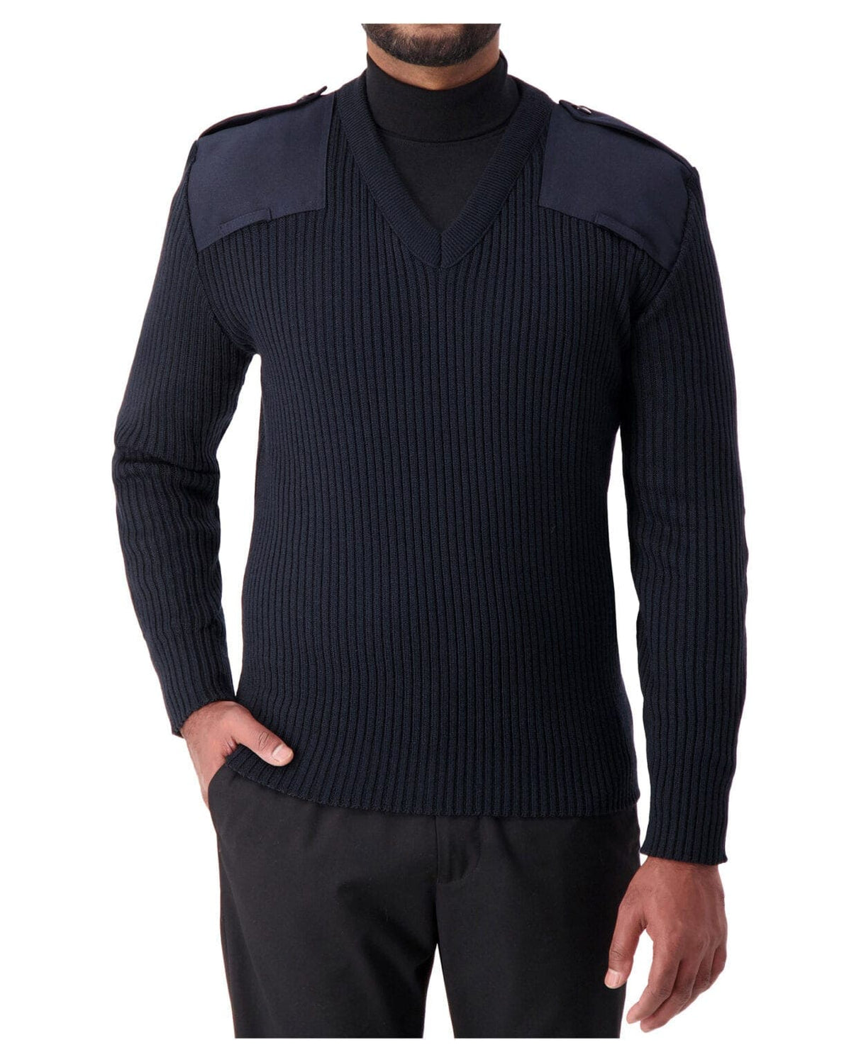 Cobmex - V-Neck Rib Commando, Button Epaulettes, Poly-acrylic