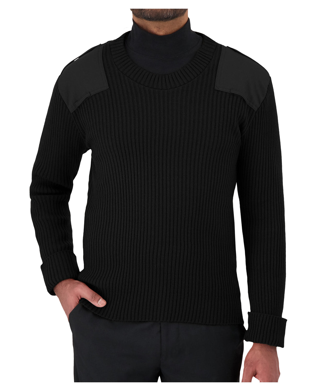 Cobmex - Crew Neck Military Rib, Velcro Epaulettes