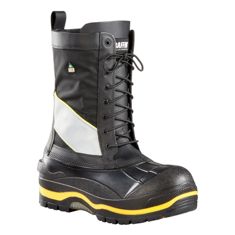 Baffin Constructor (STP) Boot - CSA: Non-metallic construction, CSA/ASTM approved ESR/EH rated upper, oil and acid-resistant neoprene and leather, composite safety toe and plate, lightweight PU base, GelFlex anti-fatigue midsole, fixed frost plate, multi-directional lug design, superior slip resistance.