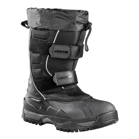 Baffin Eiger Boot: Full-grain leather, double-strap Velcro, Arctic™ Rubber shell, Polar Rubber® outsole, Thermaplush™, B-Tek™ Foam insulation, snowshoe compatible.