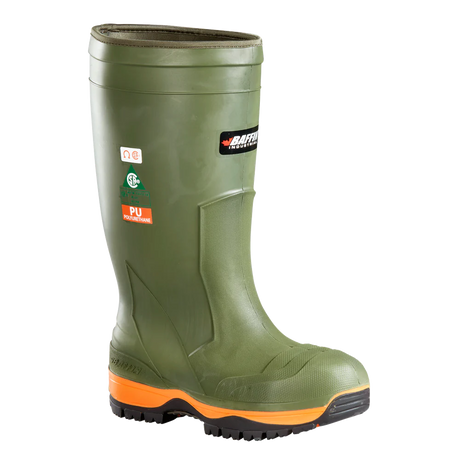 Baffin Ice Bear Safety Boot - TPU upper, composite safety toe, Polar Rubber® outsole, COF tested for traction, PU insulation, GelFlex midsole for shock absorption.