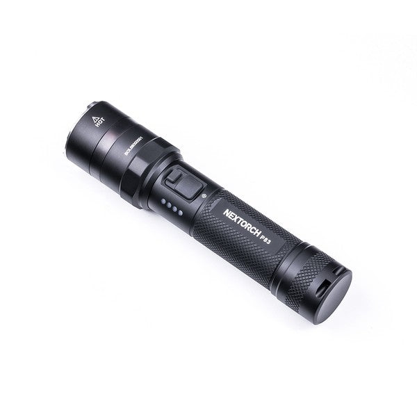 NEXTORCH - P83 2100 lumens recharge flashlight. Type-C rechargeable flashlight with red and blue emergency flash