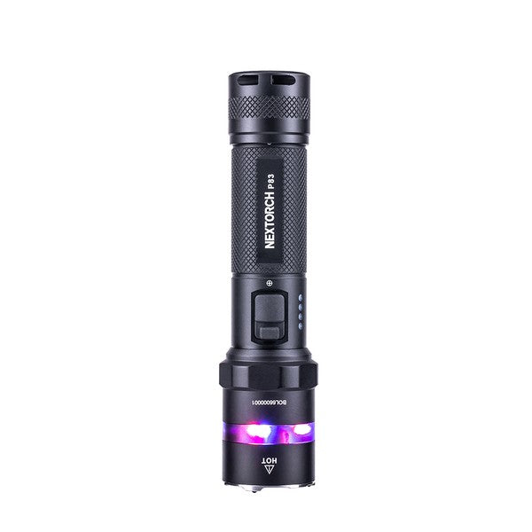 NEXTORCH - P83 2100 lumens recharge flashlight. Type-C rechargeable flashlight with red and blue emergency flash