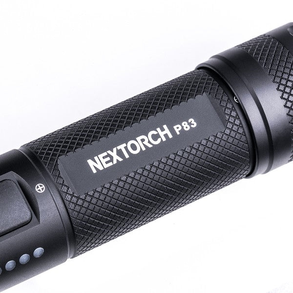 NEXTORCH - P83 2100 lumens recharge flashlight. Type-C rechargeable flashlight with red and blue emergency flash