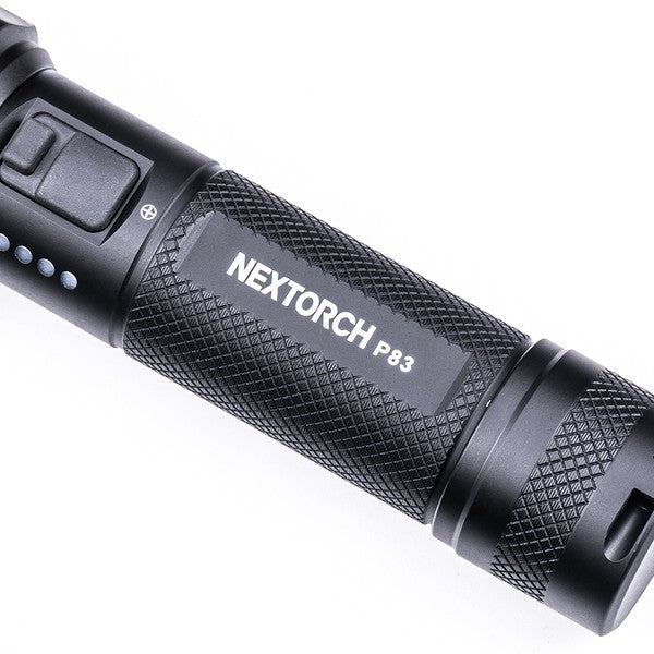 NEXTORCH - P83 2100 lumens recharge flashlight. Type-C rechargeable flashlight with red and blue emergency flash