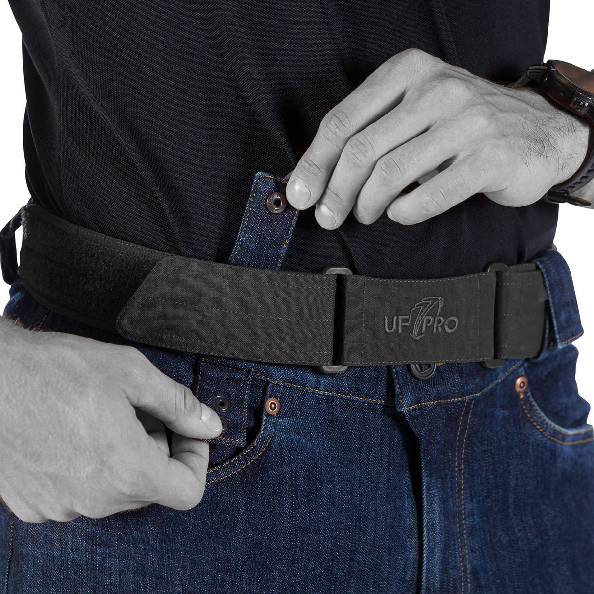 Additional Features: Belt loops with snap-button holes and durable Canadian button.