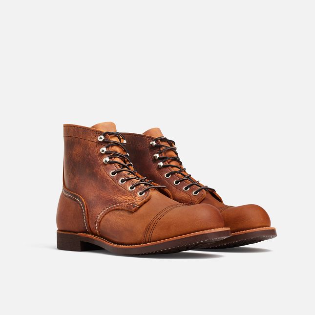 Red Wing Heritage Iron Ranger 6In Boot: Goodyear Welt & Puritan triple-stitch construction for reliability.