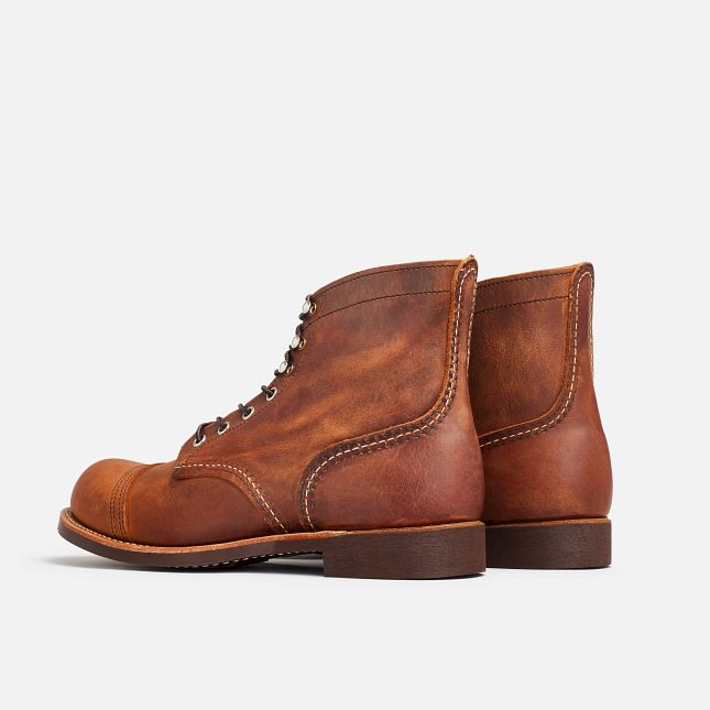 Red Wing Heritage Iron Ranger 6In Boot: Brass speed hooks for easy lacing.