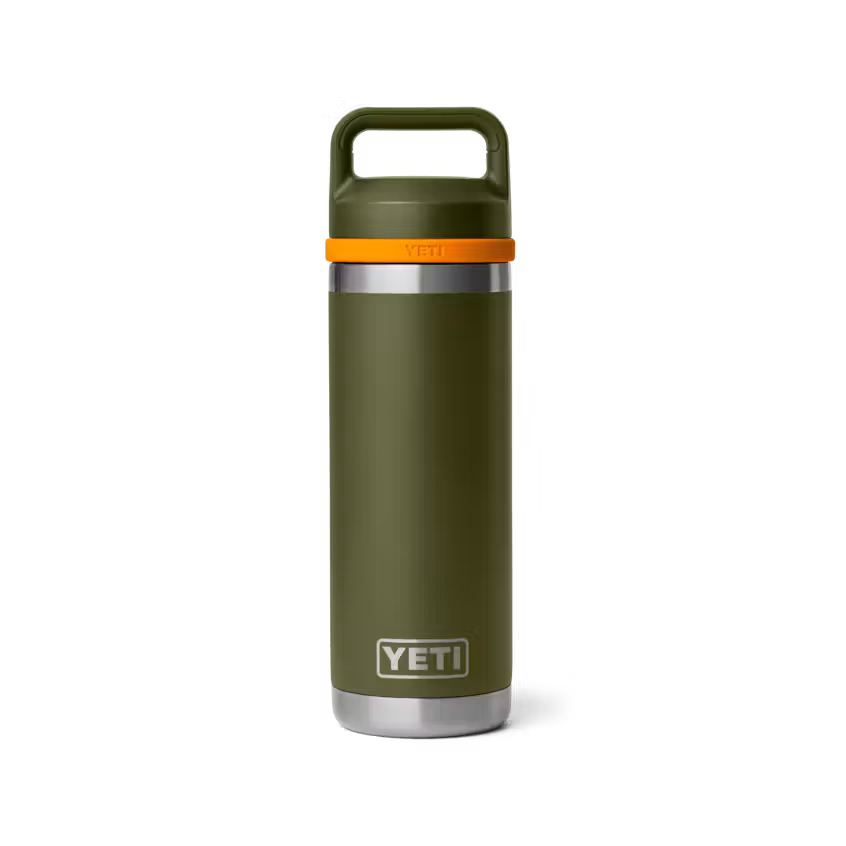 YETI - Rambler 18 oz Bottle Chug - Olive / King Crab Orange