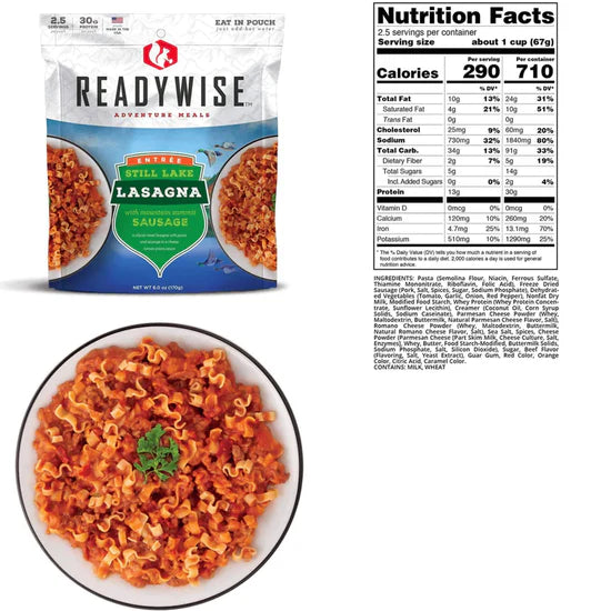 Lasagnes Still Lake de renommée mondiale, 6/carton avec saucisse