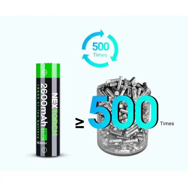 NEXTORCH 18650-2600mAh Type C Rechargeable Li-ion Battery