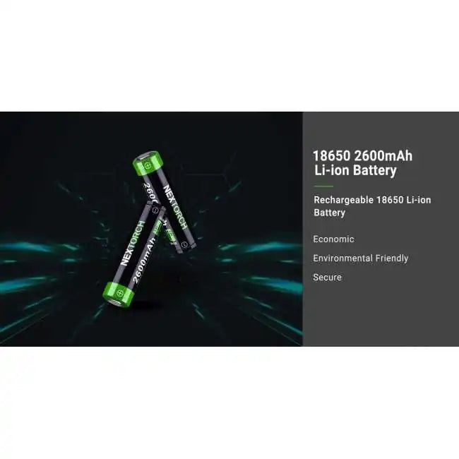 NEXTORCH 18650-2600mAh Type C Rechargeable Li-ion Battery