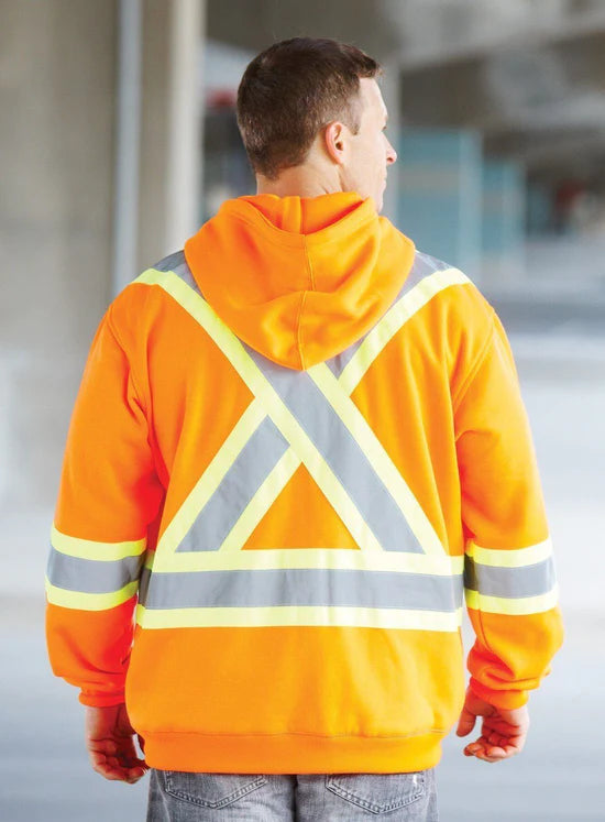 Sweat à capuche de sécurité Hi Vis Deluxe, capuche attachée