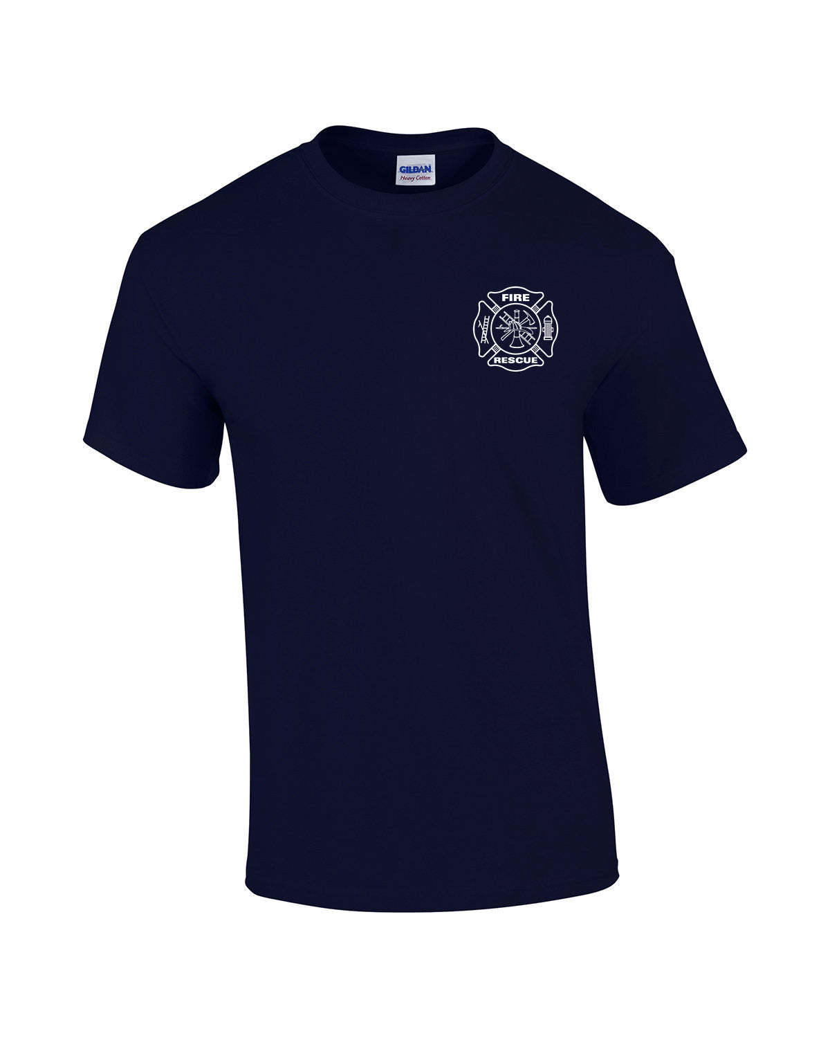 Feu - T-shirt bleu marine foncé avec texte blanc