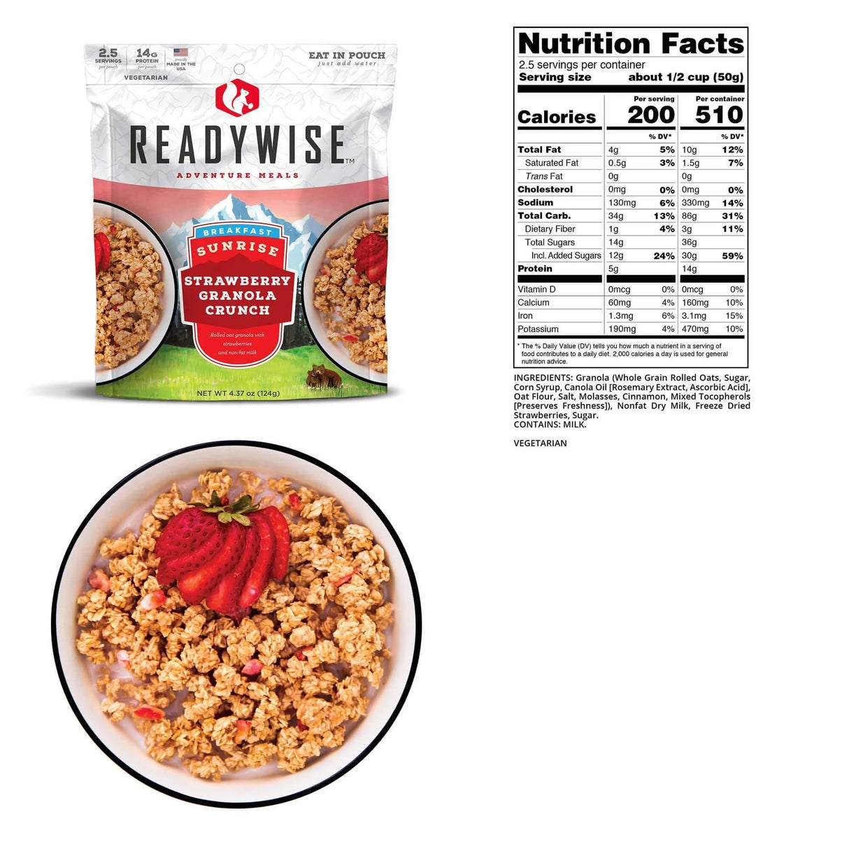 World Famous - Sunrise Strawberry Granola Crunch ( Vegetarian)