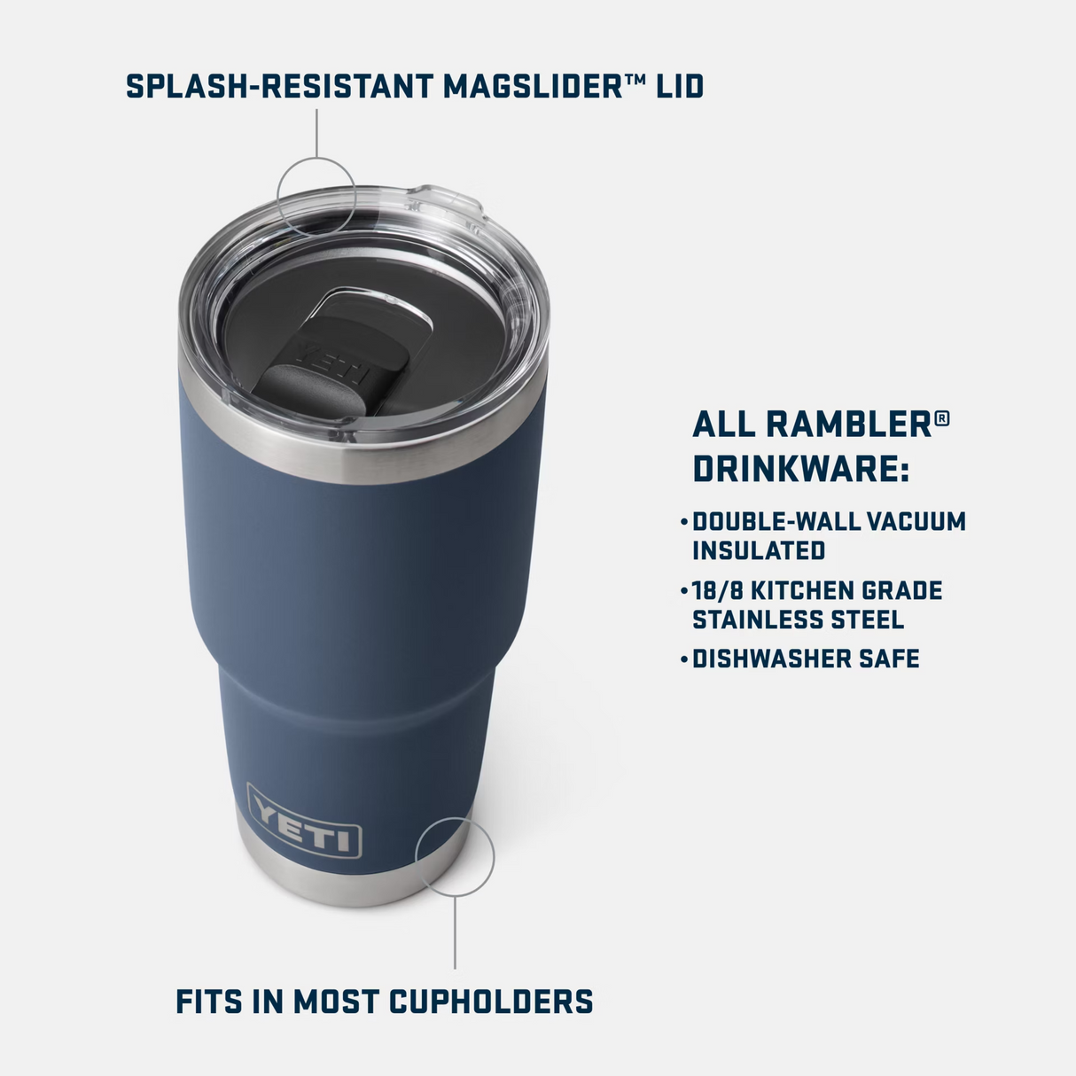 YETI Rambler 30 oz Tumbler Mag Slider (Moon Dust)