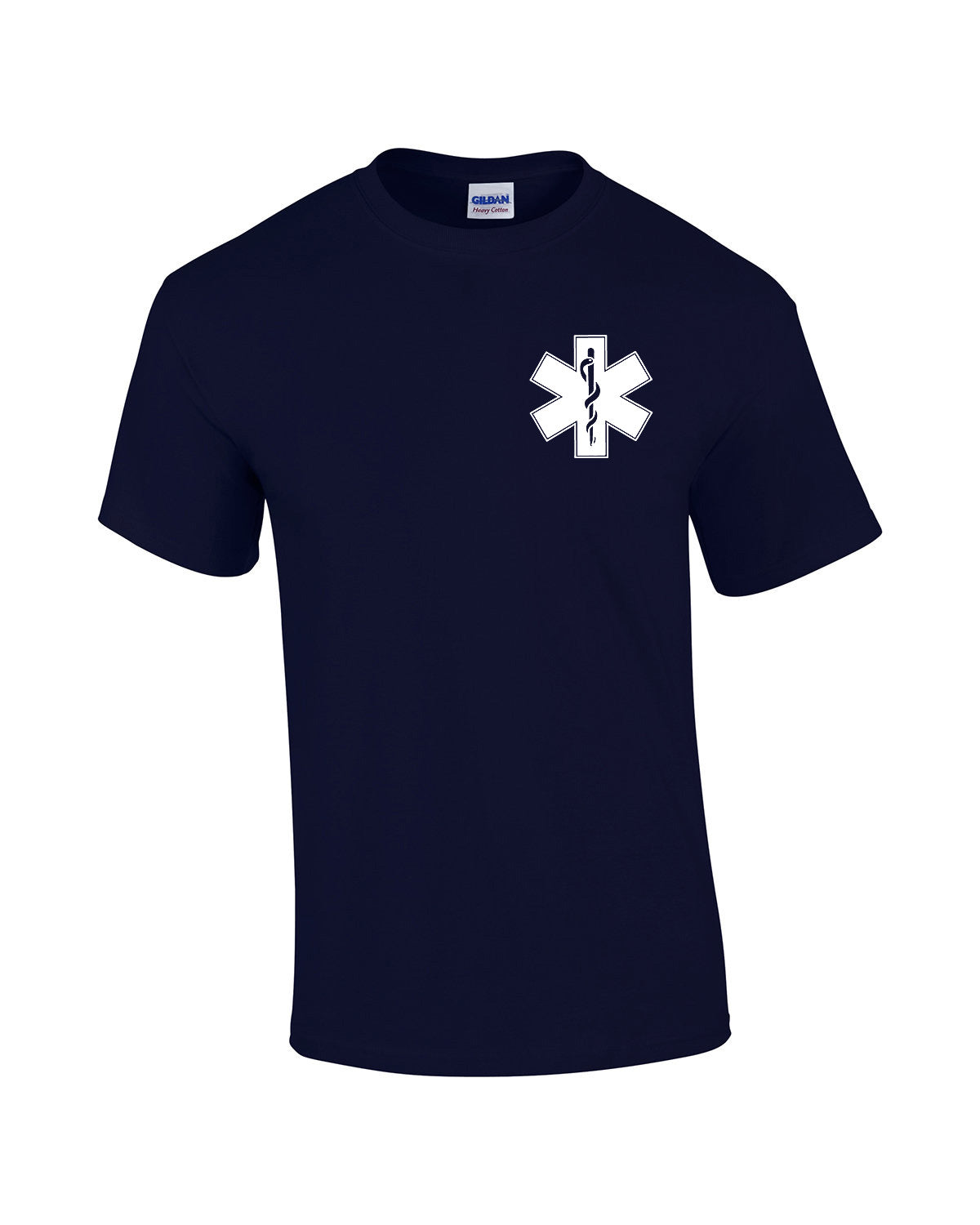 T-shirt paramédical bleu marine foncé avec texte blanc