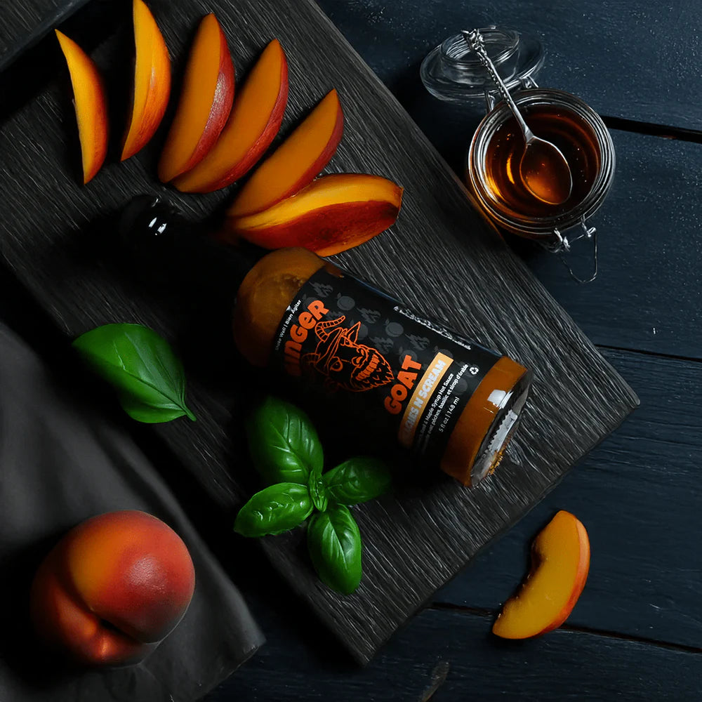 Ginger Goat - Peaches N Scream: Peach, Basil, Maple Syrup & Chocolate Scorpion Pepper