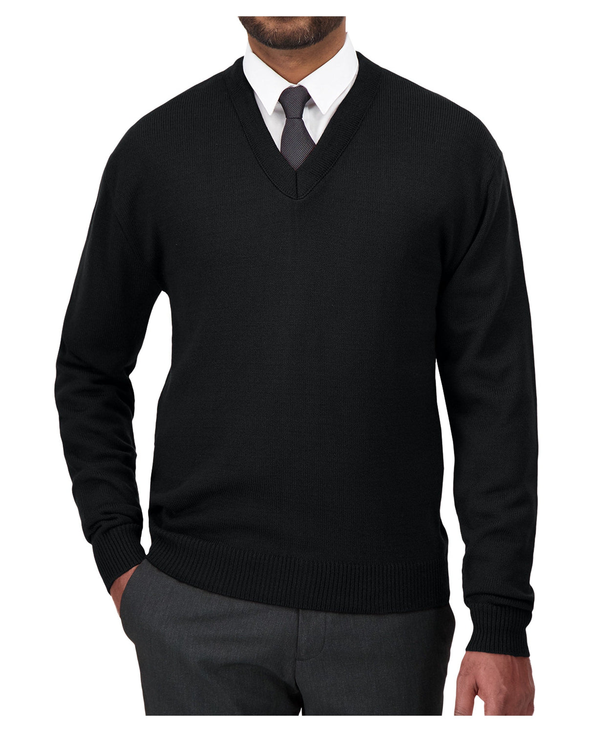 Cobmex - V-Neck, Long Sleeve, Jersey Knit