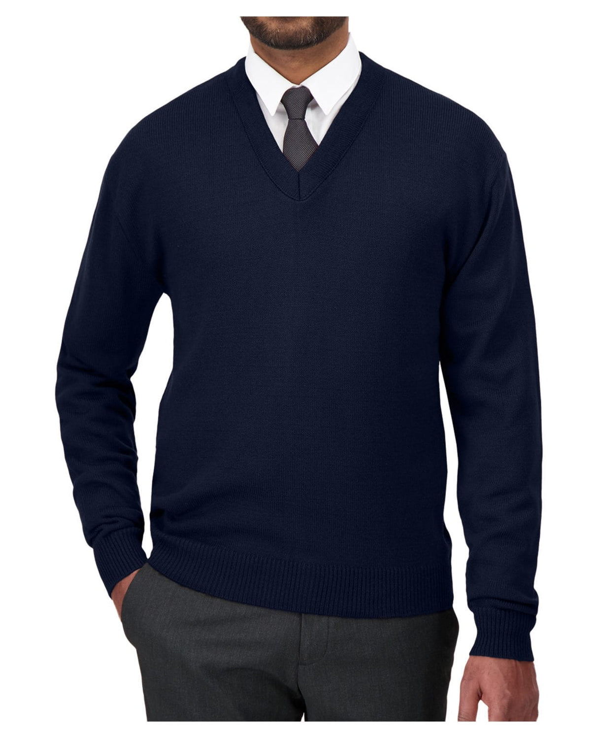 Cobmex - V-Neck, Long Sleeve, Jersey Knit