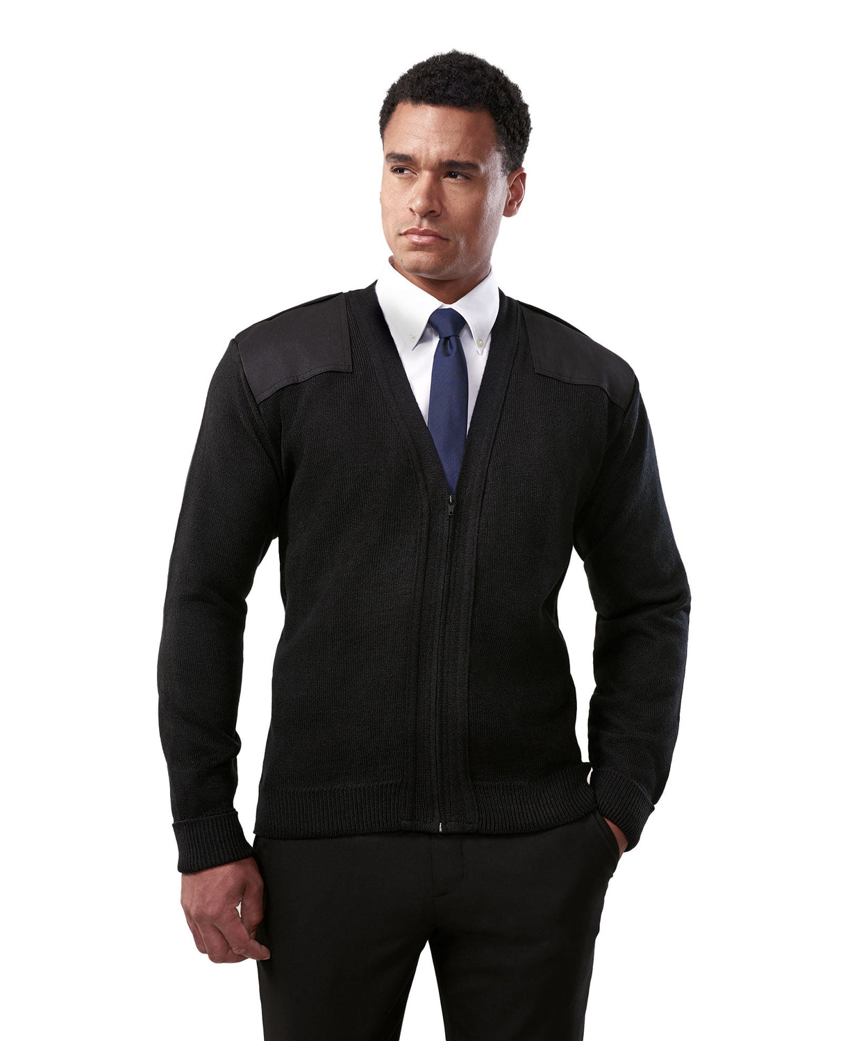 V-Neck, Zip Front Commando with Velcro Epaulettes