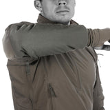 Extreme Cold Weather Shirt: Hybrid design, angle zipper, wrist-warmers with clear view openings.