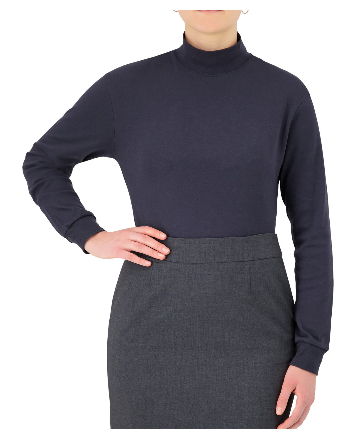 Cobmex - Classic "Mock" Neck, Long Sleeve
