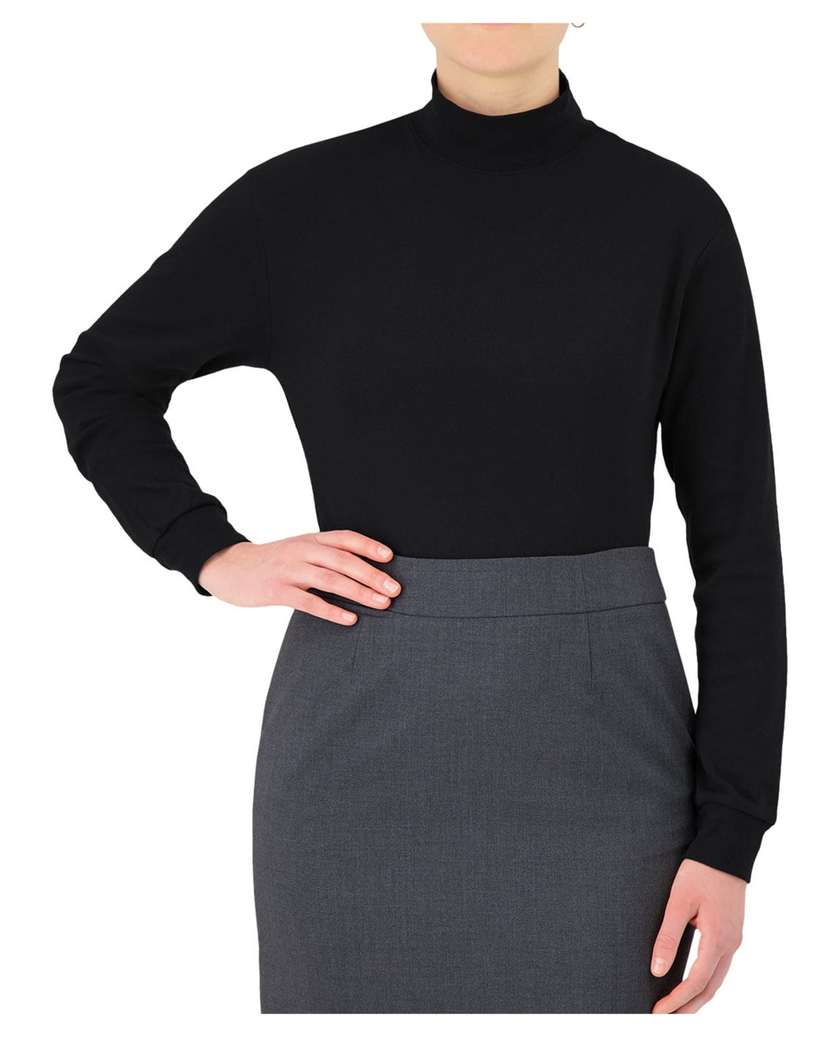 Cobmex - Classic "Mock" Neck, Long Sleeve