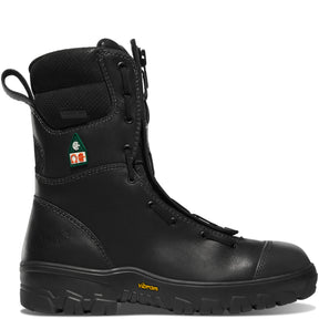 Modern Firefighter 8" Black Composite Toe Boots: Waterproof Danner Dry lining for lasting comfort.
