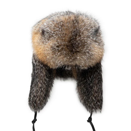 Crown Cap Grey Fox – Full Fur Russian w/Ties