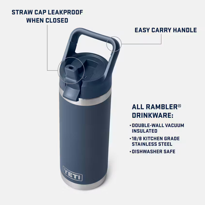 YETI - Rambler 18 oz Straw Bottle - Olive / King Crab Orange