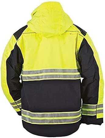 5.11 Tactical Men's Responder Hi-Vis Parka - Waterproof, Breathable, Yellow/Blue, Size L