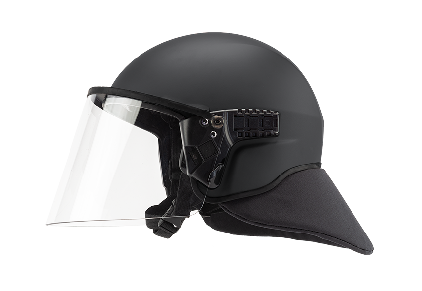 BUSCH - Impact Riot Helmet AMR-1E w/ short rail, 3mm Visor & Standard Neck Protector