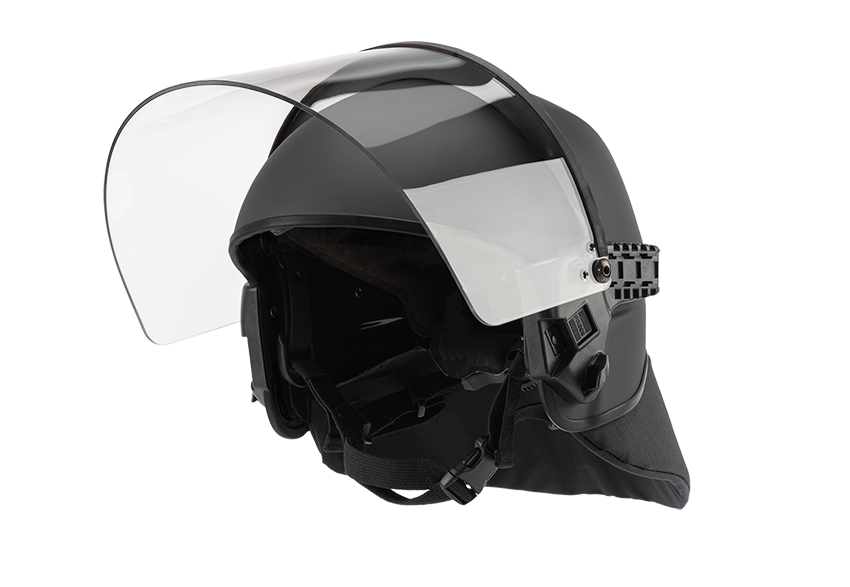 BUSCH - Impact Riot Helmet AMR-1E w/ short rail, 3mm Visor & Standard Neck Protector