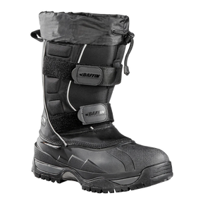 Baffin Eiger Boot: Full-grain leather, double-strap Velcro, Arctic™ Rubber shell, Polar Rubber® outsole, Thermaplush™, B-Tek™ Foam insulation, snowshoe compatible.