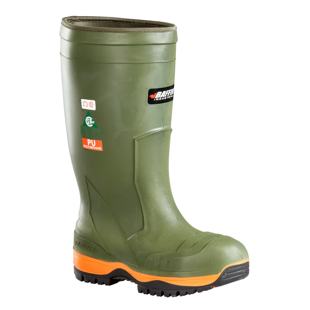 Baffin Ice Bear Safety Boot - TPU upper, composite safety toe, Polar Rubber® outsole, COF tested for traction, PU insulation, GelFlex midsole for shock absorption.