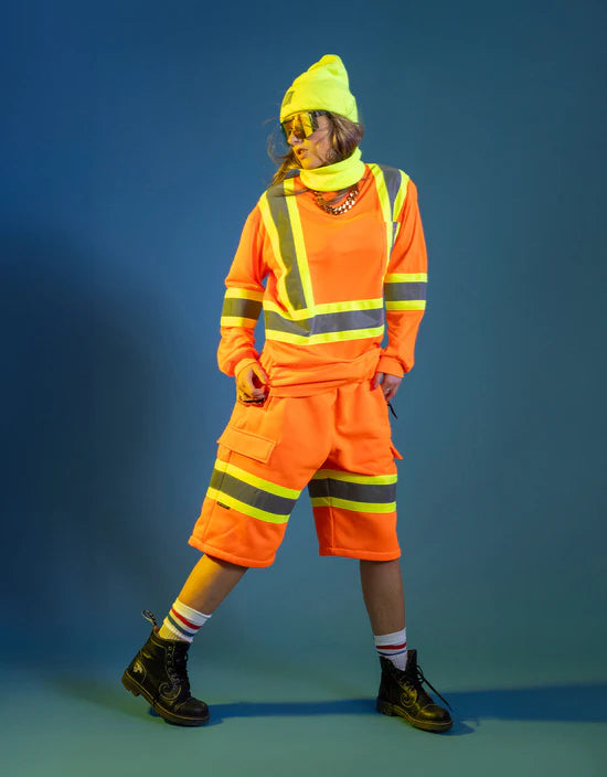 T-shirt de sécurité haute visibilité à manches longues et col ras du cou pour femme avec poche poitrine