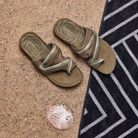 Recycled Materials Sandal - Features a full grain leather and recycled webbing upper.