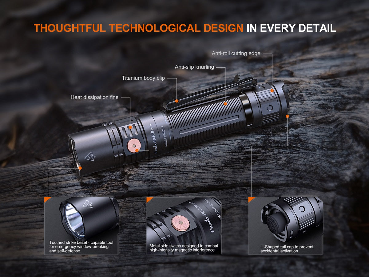 Fenix PD36R V2.0 Compact Rechargeable Tactical Flashlight