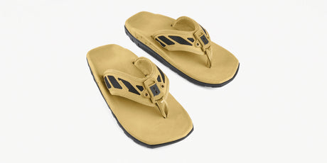 Sandal Ruck Recovery: Heat-activated footbed molds to support flattened arches and stressed joints.
