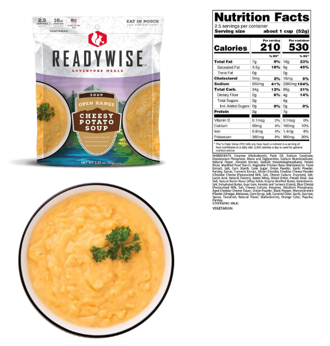 World Famous Open Range Cheesy Potato Soup 6/carton, vegetarian