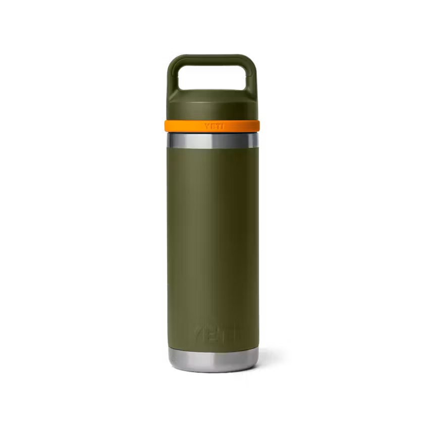 YETI - Rambler 18 oz Bottle Chug - Olive / King Crab Orange